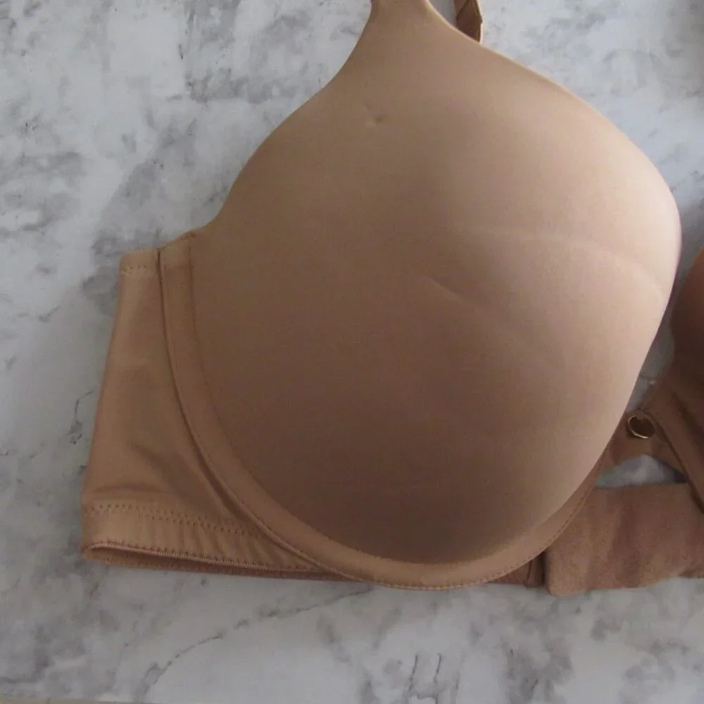 Ambrielle Bra 38D Everyday Convertible Plunge Push up Beige Tan Underwire Padded